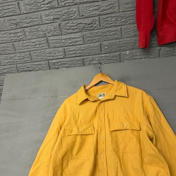 L.L. Bean Other - LL Bean Mens Chamois Cloth Shirt Mustard Yellow Long Sleeve Tall L 187924